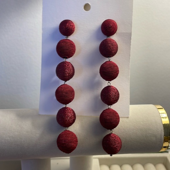 Suzanne Dai Gumball Drop Metallic/Silk Earrings - Picture 1 of 4